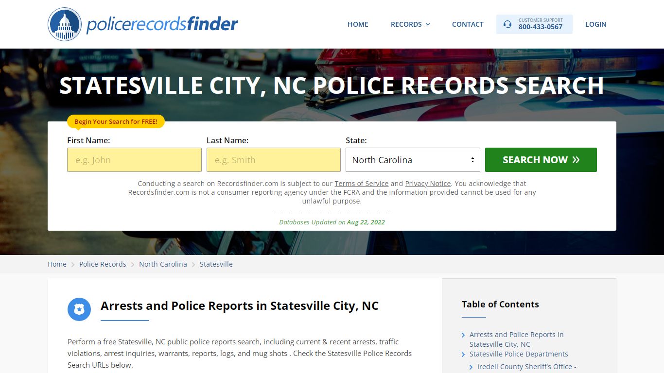 Statesville, Iredell County, NC Police Reports & Police Department Records